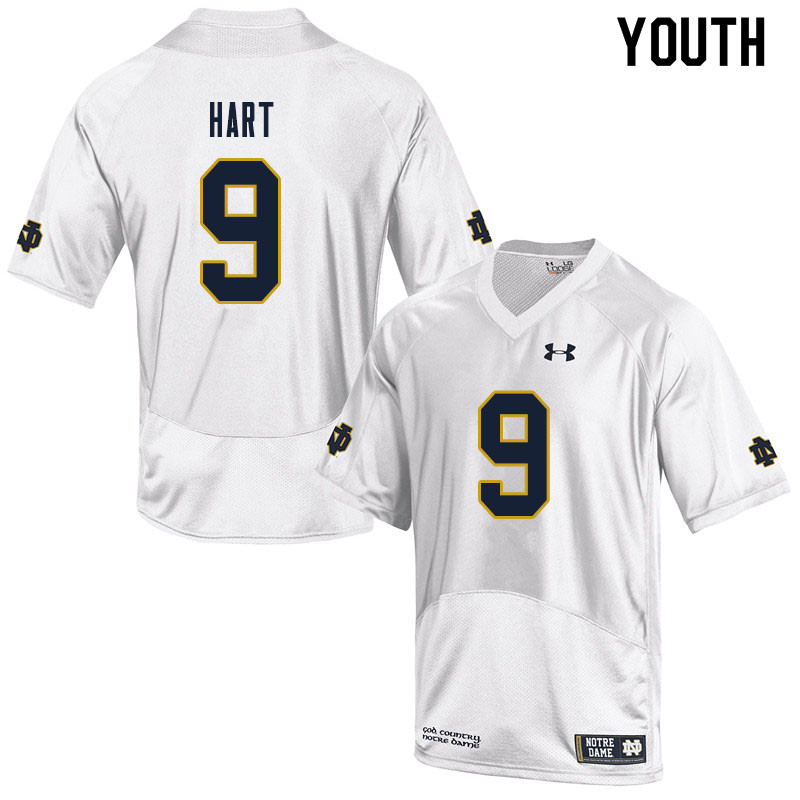 Youth #9 Cam Hart Notre Dame Fighting Irish College Football Jerseys Sale-White